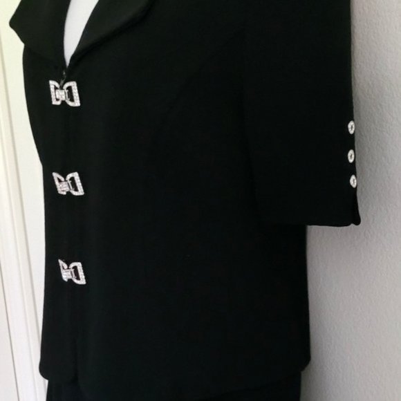 St. John EVENING Embellished Knit Formal Black Jacket Size 8 - Picture 7 of 8